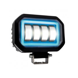 FARO LED AUXILIAR RASEN LED-13078W-BU CUADRADO LUPA 3 FILAS 12 LED BLANCO CONTORNO AZUL BLANCA/FIJA