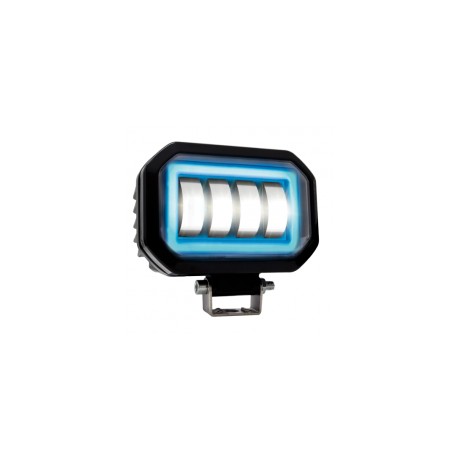 FARO LED AUXILIAR RASEN LED-13078W-BU CUADRADO LUPA 3 FILAS 12 LED BLANCO CONTORNO AZUL BLANCA/FIJA